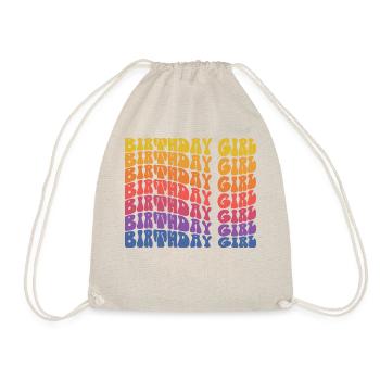 Anniversaire Fille Groovy Vintage Rétro Anniversaire - Sac de sport léger - nature - Devant