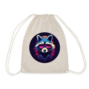Synthwave Raccoon 2 - Turnbeutel - Natur - Vorne
