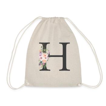 Lettre H, Monogramme, Floral - Sac de sport léger - nature - Devant