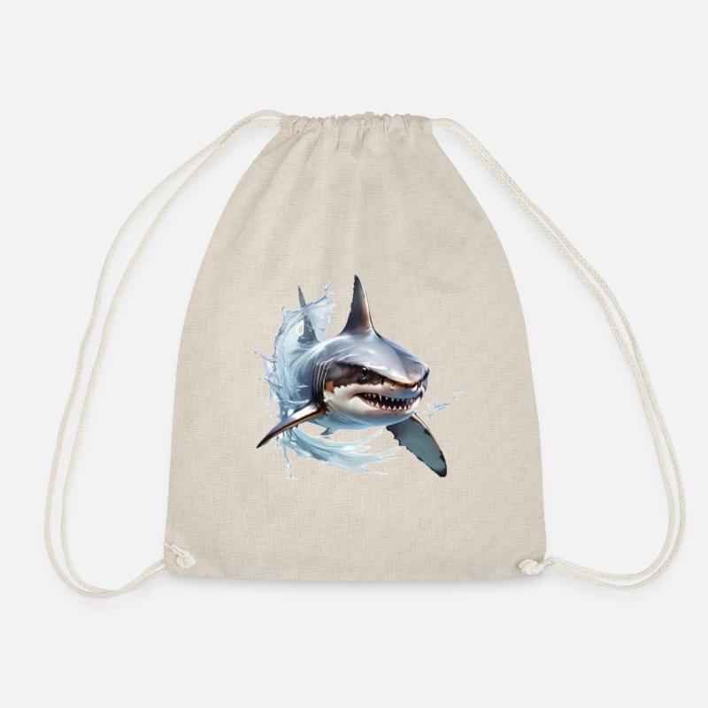 Shark Design - Turnbeutel - Natur