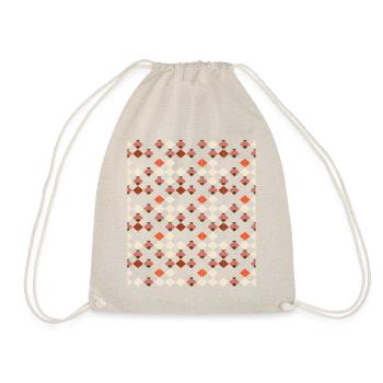 Geometric Diamond Quilt Pattern - Drawstring Bag - nature - Front