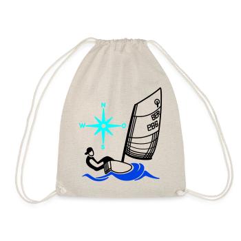Optimist Opti Segelboot Segeln Kinder Regatta - Turnbeutel - Natur - Vorne