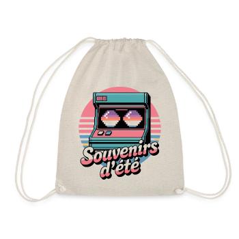 Souvenirs d’Été Pixel Art Rétro Arcade Vintage  - Sac de sport léger - nature - Devant