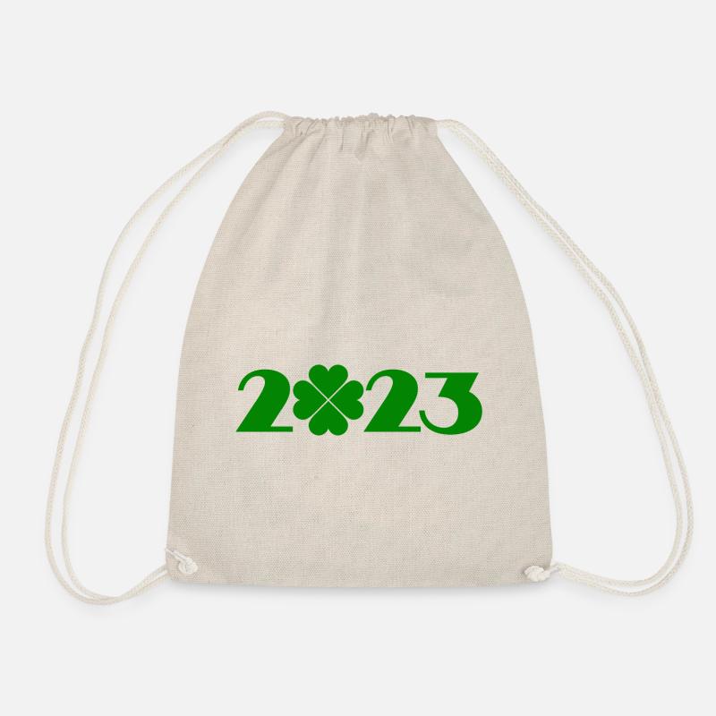 Patrick's Day 2023, Clover 2023 - Drawstring Bag - nature