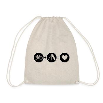 I like cycling and camping - Drawstring Bag - nature - Front