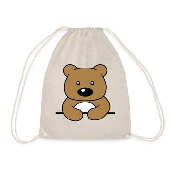 rahmen text schreiben teddy grizzly baer baerchen - Turnbeutel - Natur - Vorne
