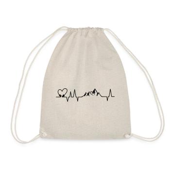 Motif de lignes de cœur avec des montagnes et un cadeau de cœur - Sac de sport léger - nature - Devant