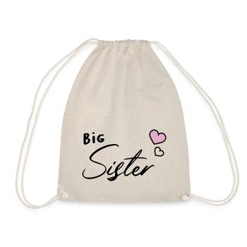 Big sister siblings heart - Drawstring Bag - nature - Front