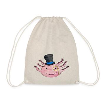 Axolotl Cute Newt Top Hat Mexico Amphibians - Drawstring Bag - nature - Front