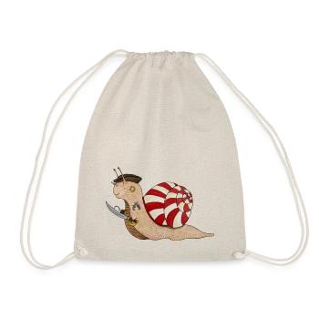 pirate snail, pirate snail, buccaneer - Drawstring Bag - nature - Front