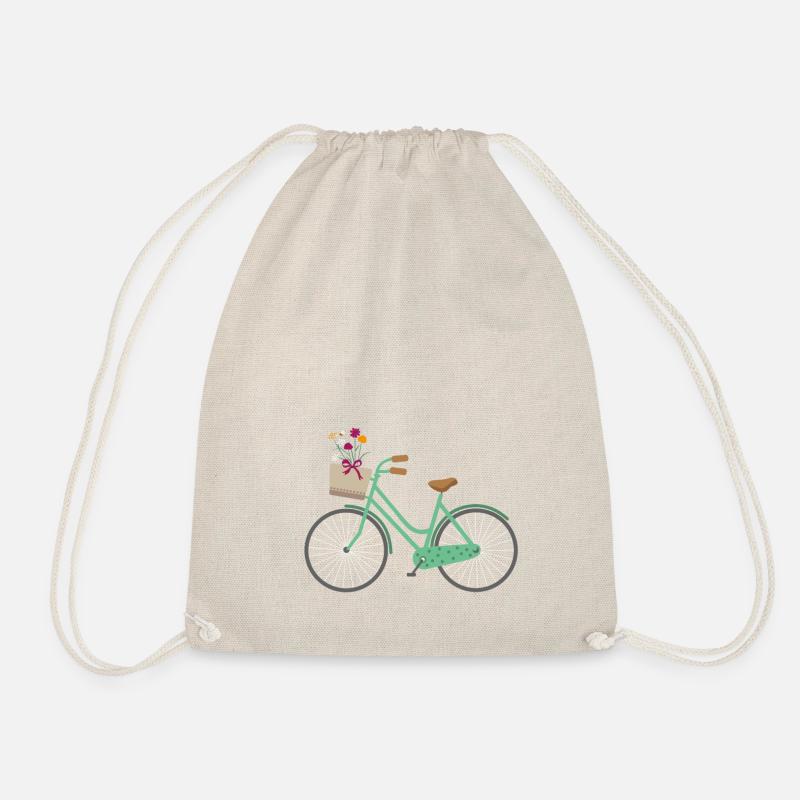 Fahrrad mit Blumen - Turnbeutel - Natur