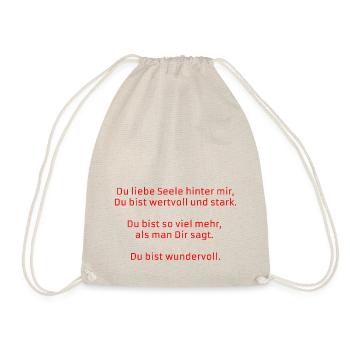 "Die liebe Seele hinter mir" - Turnbeutel - Natur - Vorne