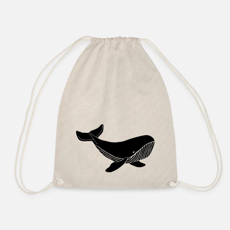 Whale black - Drawstring Bag - nature