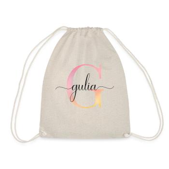 G | Monogram | Name | GuliaWatercolor - Drawstring Bag - nature - Front
