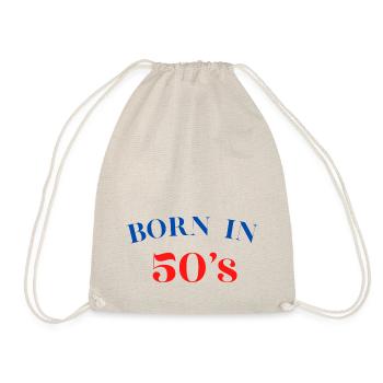 geboren in den 50er Jahren Geschenk Humor Geburtstag Geburt - Turnbeutel - Natur - Vorne