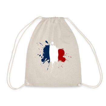 Frankreich Flagge Fleckendesign - Turnbeutel - Natur - Vorne
