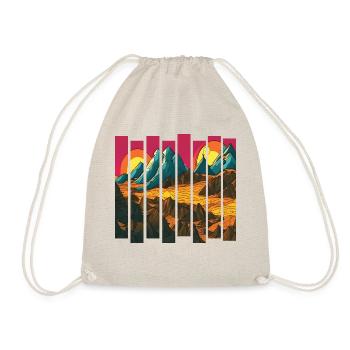 mountain hiking hiking mountains hiking mountain hikers - Drawstring Bag - nature - Front
