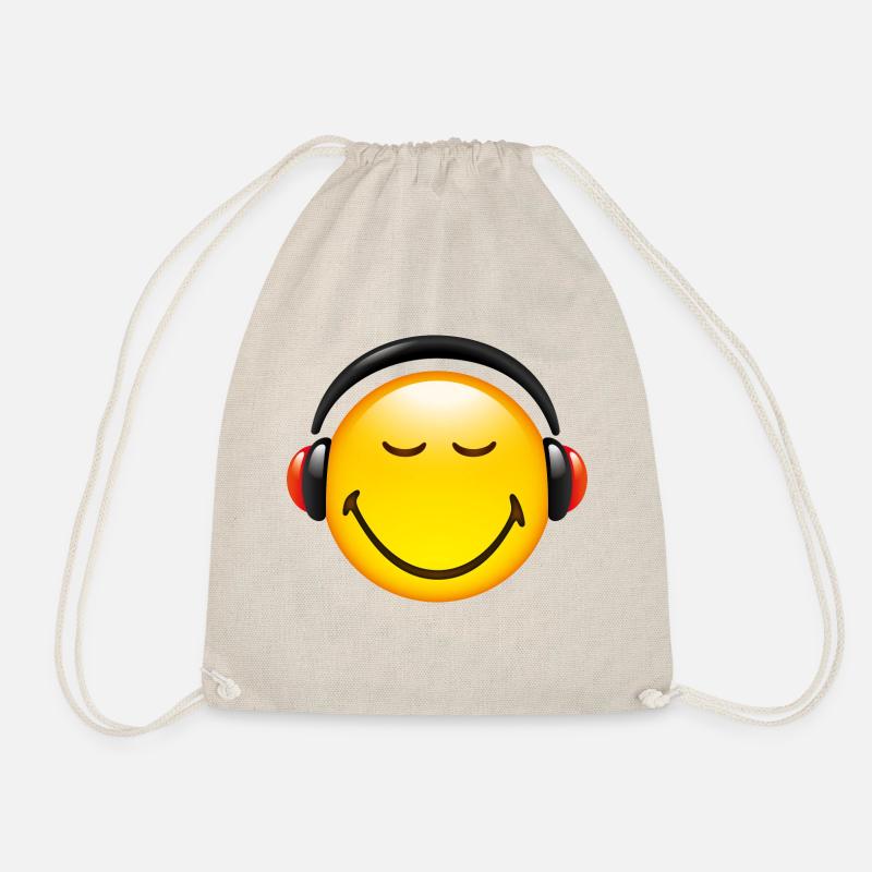 Smiley Glossy Headphones on - Turnbeutel - Natur