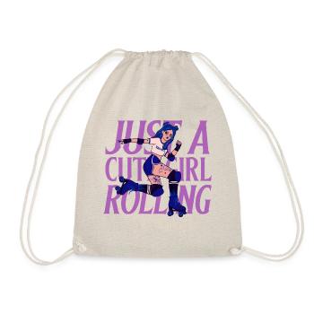 Girl with roller skates - Drawstring Bag - nature - Front