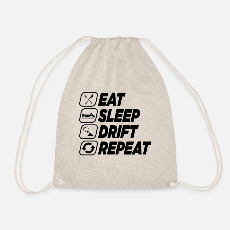 EAT SLEEP DRIFT REPEAT - Drawstring Bag - nature