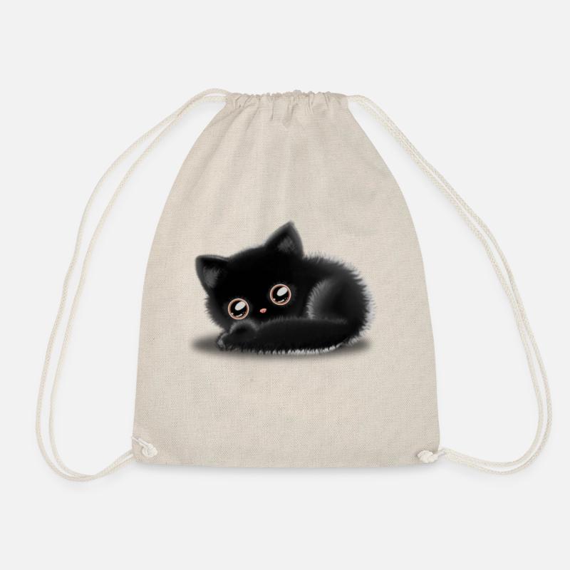 Schwarze Katze 🐈‍⬛ - Turnbeutel - Natur
