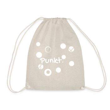 Weiße Punkte, white Dots - Turnbeutel - Natur - Vorne
