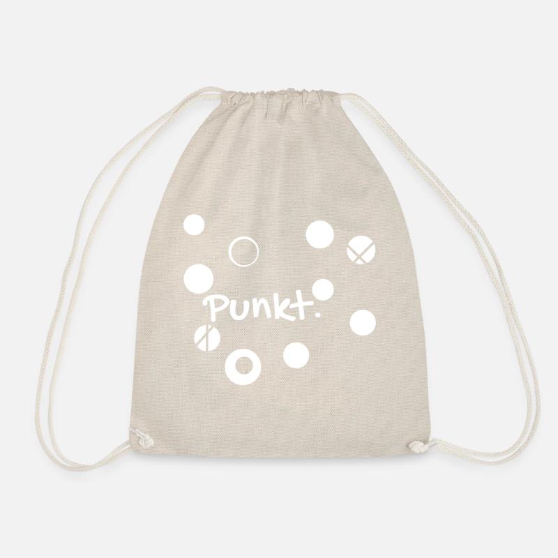 Weiße Punkte, white Dots - Turnbeutel - Natur