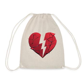 Gebrochenes rotes Herz Love anti Valentinstag - Turnbeutel - Natur - Vorne