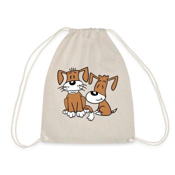 2 chiens équipe assis deux amis équipage heureux - Sac de sport léger - nature - Devant