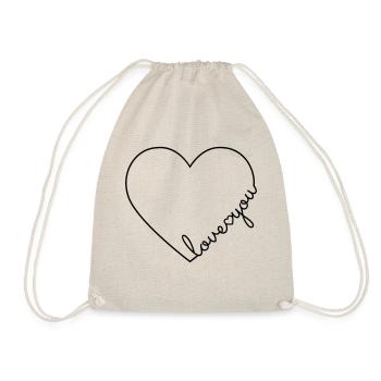 Je t'aime coeur aime ta ligne de coeur - Sac de sport léger - nature - Devant