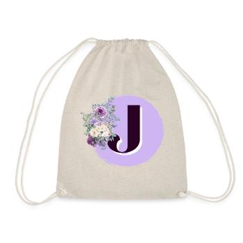 letter J Flower crown - Drawstring Bag - nature - Front