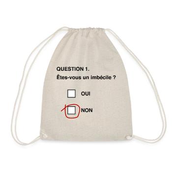 question imbecile humour homme - Sac de sport léger - nature - Devant