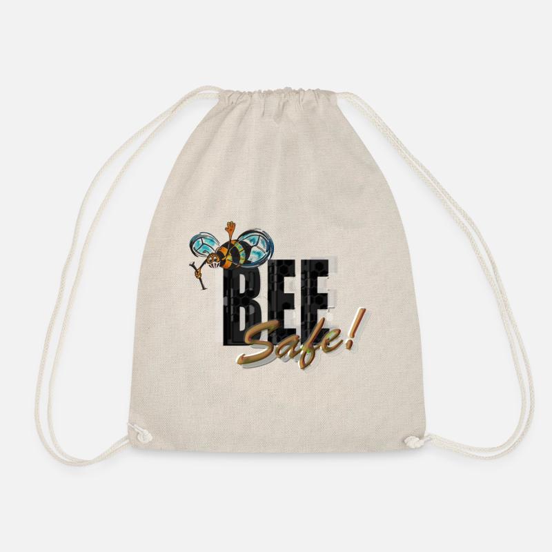 Bee Safe, the planet's most important insect. - Drawstring Bag - nature