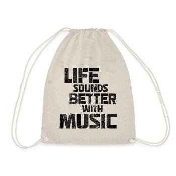 Life Sounds Better With Music - Drawstring Bag - nature - Front