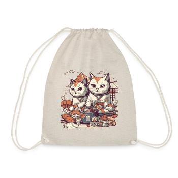 Les chats comiques mangent des pâtisseries sucrées - Sac de sport léger - nature - Devant