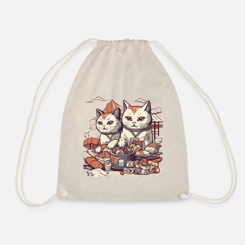 Comic Katzen essen süßes Gebäck - Turnbeutel - Natur