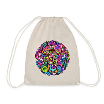 Hypnotische Goa-Kleidung und Hippie auf Psylike - Turnbeutel - Natur - Vorne