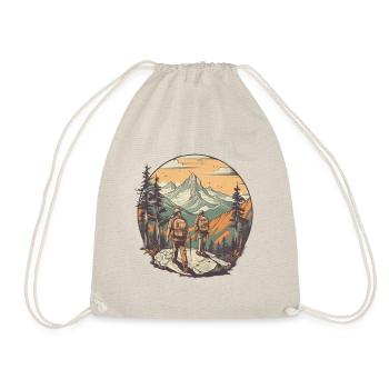 Cool hiker motif - hiking in the mountains - Drawstring Bag - nature - Front