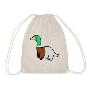 hugadino duck dino, cute dinosaur - Drawstring Bag - nature - Front