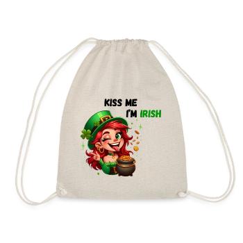 Kiss Me I'm Irish - Drawstring Bag - nature - Front