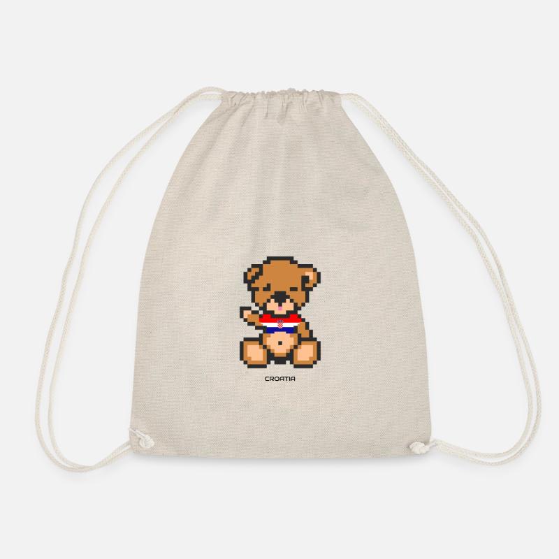 Pixel Bear Croatia - Drawstring Bag - nature