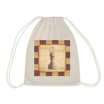 Schach König / Königin. Altmodischer vintage Stil. - Turnbeutel - Natur - Vorne