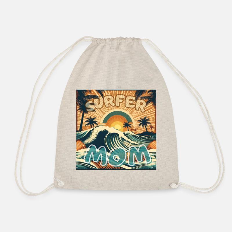 SURFER MOM - Drawstring Bag - nature