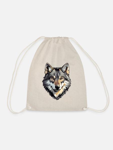 Wolfskopf, wilder Wolf, Wolfsrudel - Turnbeutel - Natur