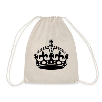 keep calm and carry on crown vector - Drawstring Bag - nature - Front