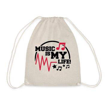 music_is_my_life_design_fa2 - Turnbeutel - Natur - Vorne