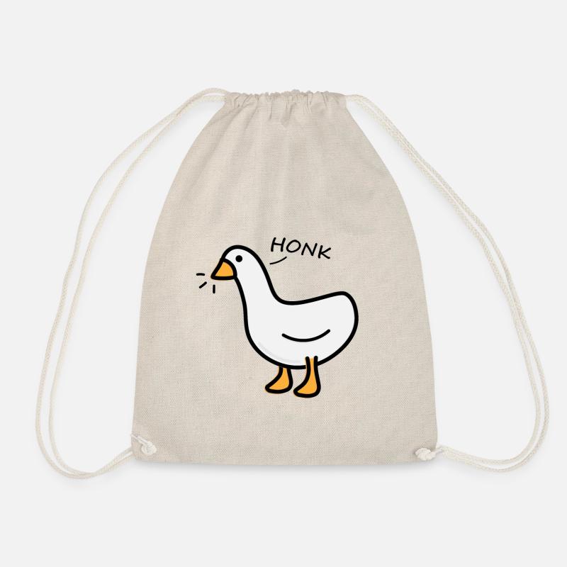 Cute Goose - Drawstring Bag - nature