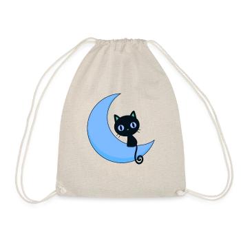 mignon chat avec lune,chat,lune - Sac de sport léger - nature - Devant