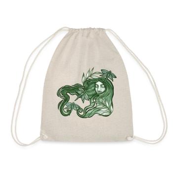 Green Dragonfly Goddess - Drawstring Bag - nature - Front