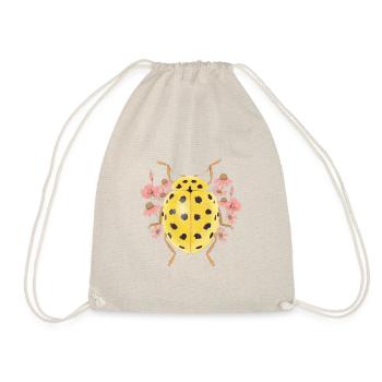 Coccinelle jaune avec des fleurs - Sac de sport léger - nature - Devant